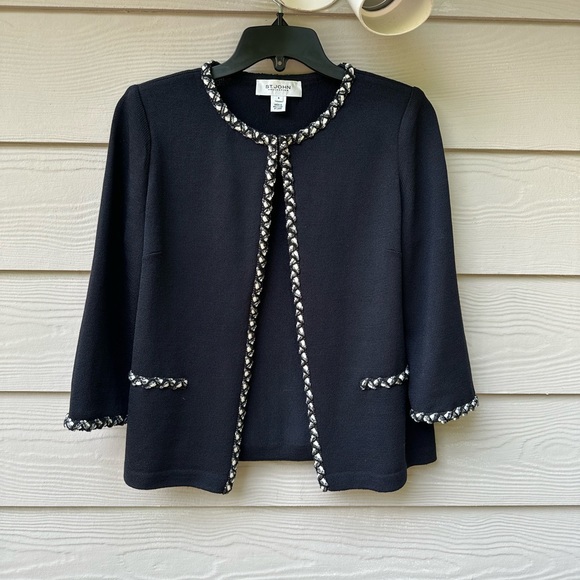 St. John black suit with blazer size 4 and skirt size 6 - Picture 2 of 14